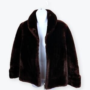 Vintage Scarbrough 50s Chocolate Brown Faux Fur XL